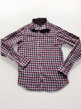 Ben Sherman Red Gingham Button Down Shirt XS 90s Retro Mod Boho Cottagecore
